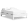 thumbnail image 1 of Benjara BM327913 Kally Full Size Platform Bed - Matte White Wood - Low Profile Tapered Legs, 1 of 5