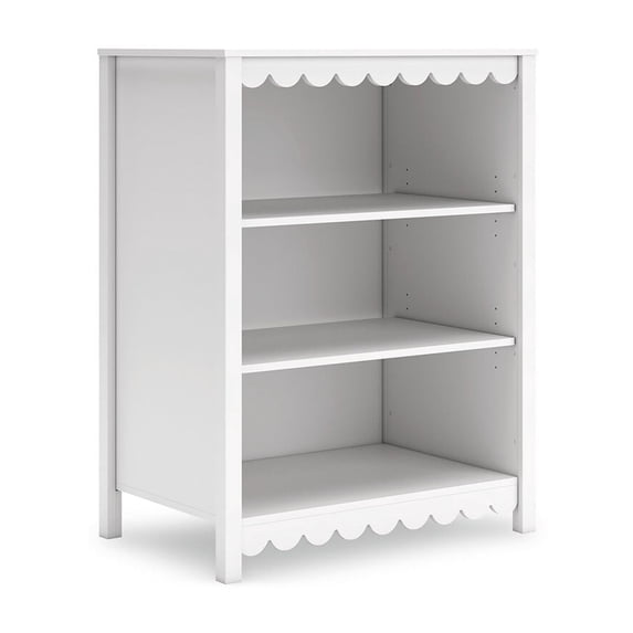 Kally Standing Bookcase, 3 Open Shelves, Matte White Wood, 41 Inch