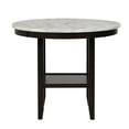 thumbnail image 1 of Kate 42 Inch Round Counter Table with Faux Marble, White and Black, 1 of 5