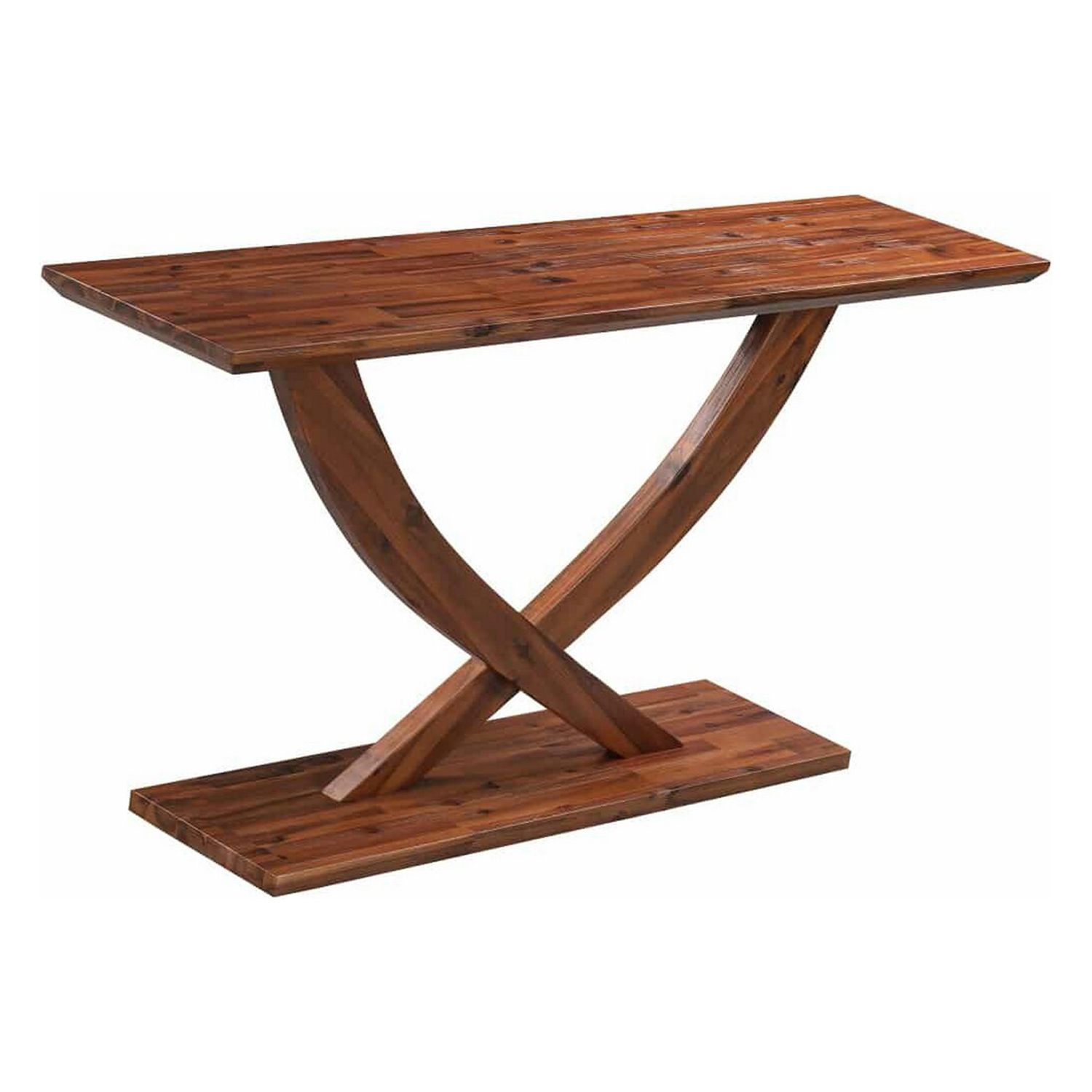 Benjara Kee 57 Inch Rectangular Console Table, Cross Legged Wood ...