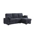 thumbnail image 1 of Benjara Ken 91 Inch Sleeper Sectional Sofa, Drop Table Storage Chaise Gray Chenille, 1 of 5