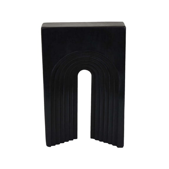 Keveny Tabletop Decor, Arched Sculpture Texture Black Marble, 11 Inch