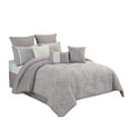 thumbnail image 1 of King Size 10 Piece Fabric Comforter Set with Medallion Prints, White- Saltoro Sherpi, 1 of 5