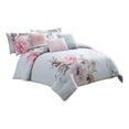 thumbnail image 1 of Benjara King Size 7 Piece Fabric Comforter Set with Floral Prints- Multicolor, 1 of 7