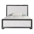 thumbnail image 1 of Kizie Queen Size Bed- Modern Upholstered Black and White Solid Wood, 1 of 6