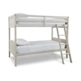 thumbnail image 1 of Benjara Lea Twin Size Bunk Bed, Wooden Ladder, Traditional Crisp White, 1 of 5