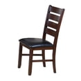 thumbnail image 1 of Leather Upholstered Wooden Side Chairs With Ladder Back, Brown & Black, (Set of 2), 1 of 2