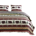 thumbnail image 1 of Benjara Lee 3 Piece Elk and Bear Print King Quilt Set, Multicolor, 1 of 5