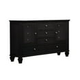 thumbnail image 1 of Benjara Lila 61 Inch 11 Drawer Wide Dresser, 2 Glass Doors, Felt Lined, Black Wood, 1 of 5