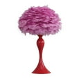 thumbnail image 1 of Lily 24 Inch Metal Glam Feather Table Lamp Candlestick 40W Pink Red, 1 of 2