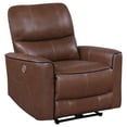 thumbnail image 1 of Lima Power Recliner Chair, Brown Faux Leather, USB Port, Foam Cushions, 1 of 6