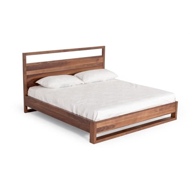 Benjara Lina King Size Bed with Plank Style Tall Headboard, Modern ...