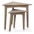 thumbnail image 1 of Benjara Liom Nesting Side Table Set of 2-Triangular Top-Natural Brown Mindi Wood, 1 of 5