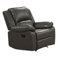 thumbnail image 1 of Lizzy Manual Glider Recliner Chair- Pillow Arms- Solid Wood- Gray Leather, 1 of 6