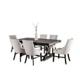 thumbnail image 1 of Luke 7pc Dining Table Set with 6 Wingback Chairs, Rectangular, Black, Beige, 1 of 7