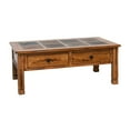 thumbnail image 1 of Benjara Marv Coffee Table, 2 Drawers, 49 Inch Rectangular w Brown Slate Inlay, 1 of 5