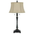 thumbnail image 1 of Metal Body Table Lamp with Fabric Tapered Bell Shade in Beige and Black, 1 of 6