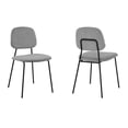 thumbnail image 1 of Metal Dining Chair with Velvet Upholstery, Set of 2, Black and Gray, 1 of 5