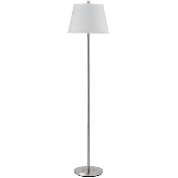 Metal Round 3 Way Floor Lamp with Spider Type Shade, Silver