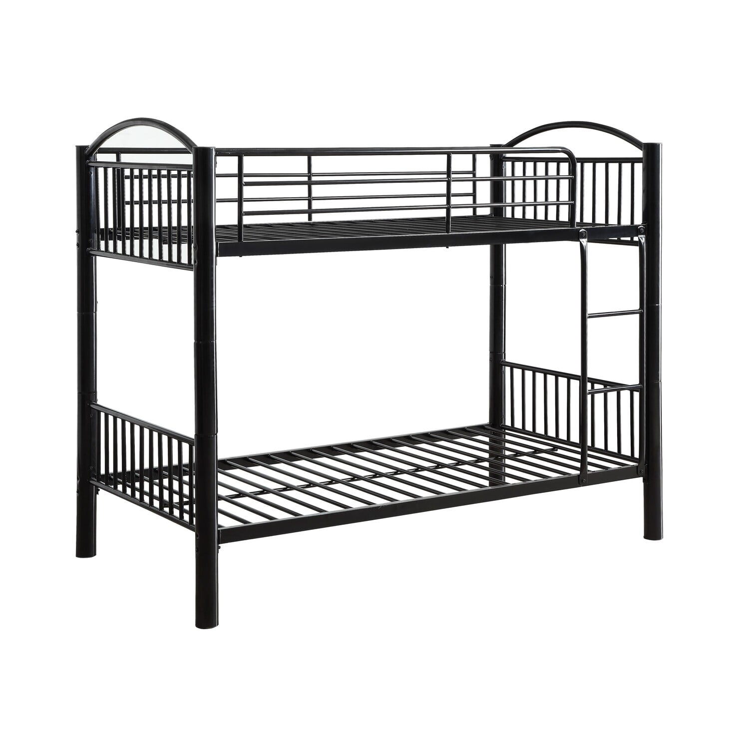 Benjara Metal Twin/Twin Bunk Bed, Black-Color:Black - Walmart.com