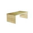 thumbnail image 1 of Benjara Meza 47 Inch Coffee Table, Tempered Glass, Waterfall Design, Gold Steel, 1 of 5