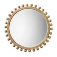 thumbnail image 1 of Benjara Mirror with Spherical Beads Accent and Wooden Frame, Brown, 1 of 5
