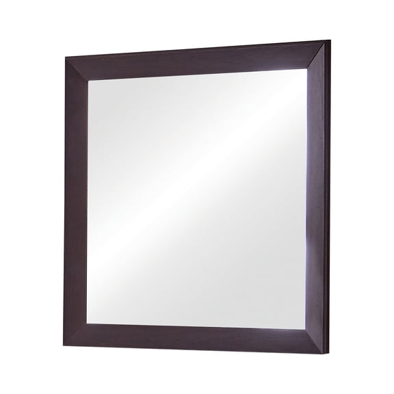 Mirror with Wooden Frame and Mounting Hardware, Espresso Brown