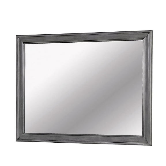 BenJara Mirror with Wooden Frame with Molded Trim, Gray