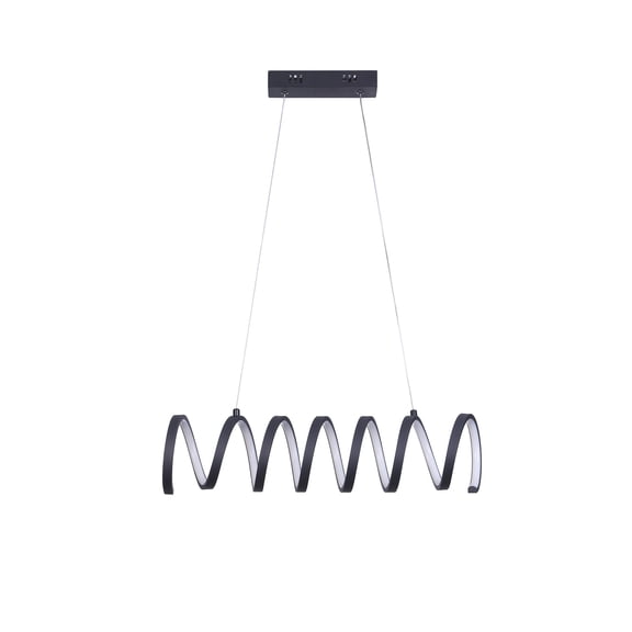 Modern Ceiling Pendant Light, Suspended Aluminum Spiral Loop, 23 Inch