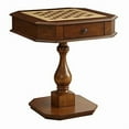 thumbnail image 1 of Benjara 28" Solid Wood Chess Game Table with Clipped Corners in Brown, 1 of 2