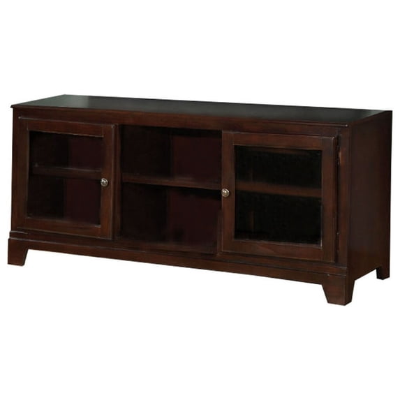Benjara Modish TV Stand, Merlot Brown