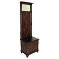 thumbnail image 1 of Molded Wooden Frame Hall Tree with Lift Top Box and Mirror Insert, Brown- Saltoro Sherpi, 1 of 5
