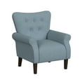 thumbnail image 1 of Benjara BM334113 Mowo Accent Armchair - Classic Button Tufted Back - Blue Woven Fabric & Black, 1 of 5