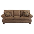 thumbnail image 1 of Benjara Nailhead Trim Leatherette Queen Size Sofa Sleeper, Brown, 1 of 5