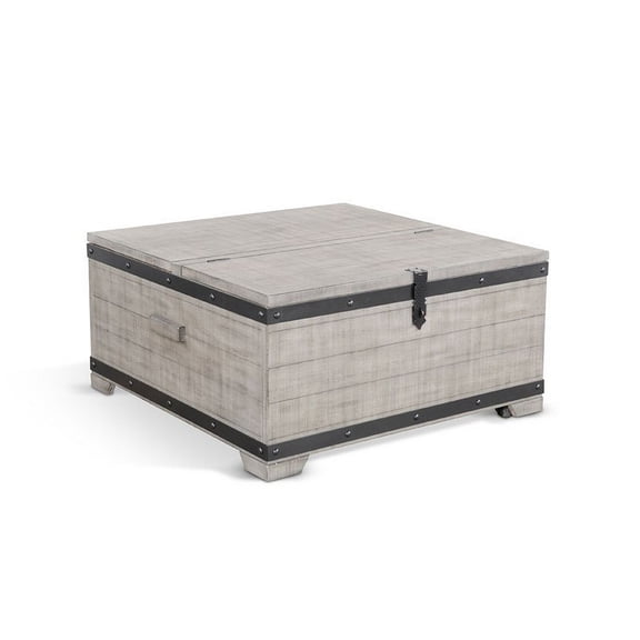 Nelly Square Coffee Table w Casters- Lift Top- Gray Mahogany Wood