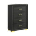 thumbnail image 1 of Benjara Nio 48 Inch Tall 4 Drawer Dresser Chest, Bracket Legs, Frame Handles, Gray, 1 of 5