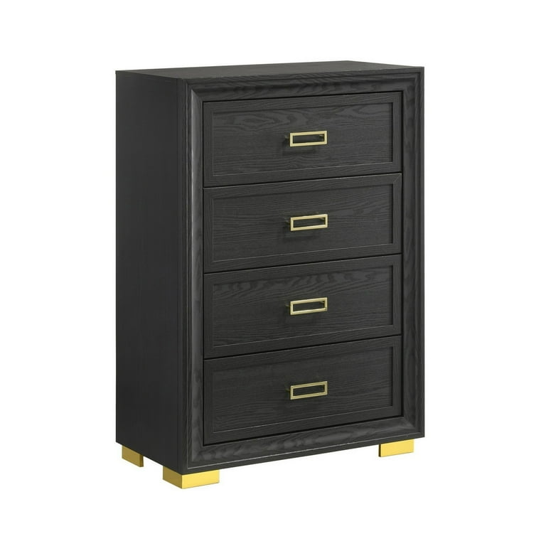 Benjara Modern Bedroom Nio 48 Inch Tall 4 Drawer Dresser Chest, Bracket  Legs, Frame Handles, Gray - Walmart.com