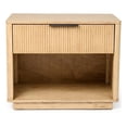 thumbnail image 1 of Benjara Noe Celia 32" Nightstand- 1 Drawer- Shelf- Metal- Natural Solid Wood, 1 of 6