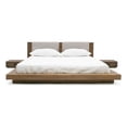 thumbnail image 1 of Benjara Noe Col Queen Platform Bed-Upholstered-2 NightStands-Walnut Brown-Gray, 1 of 6
