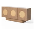 thumbnail image 1 of Benjara Noe Ohan 70" Sideboard Buffet Console- 3 Doors- Light Brown Rubberwood, 1 of 6
