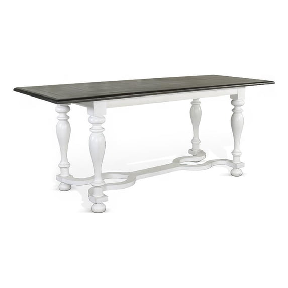 Orso Counter Height Narrow Dining Table-White-Brown Wood-84 Inch
