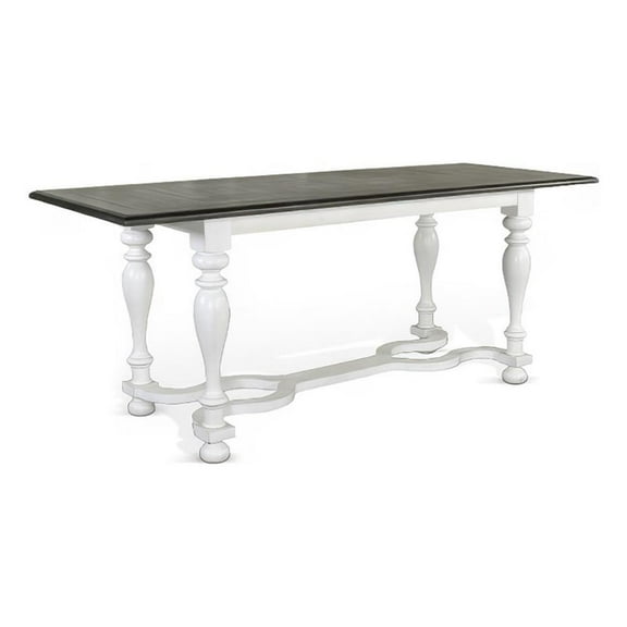 Orso Counter Height Narrow Dining Table-White-Brown Wood-84 Inch