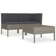 thumbnail image 1 of Outdoor 3pc Patio Sofa Set with Table, Dark Gray Cushions, Poly Rattan, 1 of 7