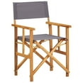 thumbnail image 1 of Outdoor Foldable Accent Chair, Dark Gray Fabric, Solid Acacia Frame, 1 of 5