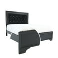 thumbnail image 1 of Benjara Padded Crystal Tufted Full Size Headboard and Low Footboard, Black, 1 of 3