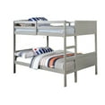 thumbnail image 1 of Benjara Panel Design Wooden Full Over Full Bunk Bed with Built in Side Ladder, Gray, 1 of 5