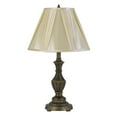 thumbnail image 1 of Benjara Pedestal Base Metal Table Lamp with Pleated Fabric Shade, Brass, 1 of 5