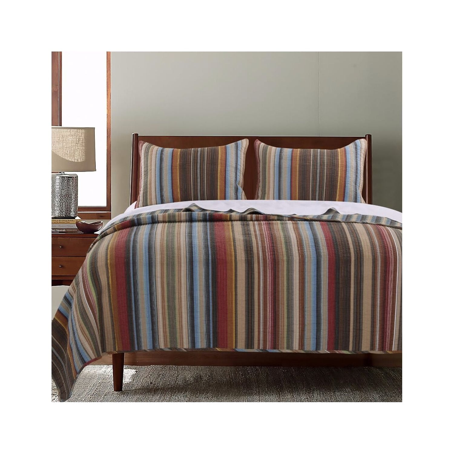 Rustic Retreat Earth Tone Reversible Cotton King Quilt Set