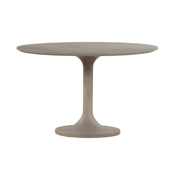 Benjara Pippa Concrete and Metal Tulip Round Dining Table