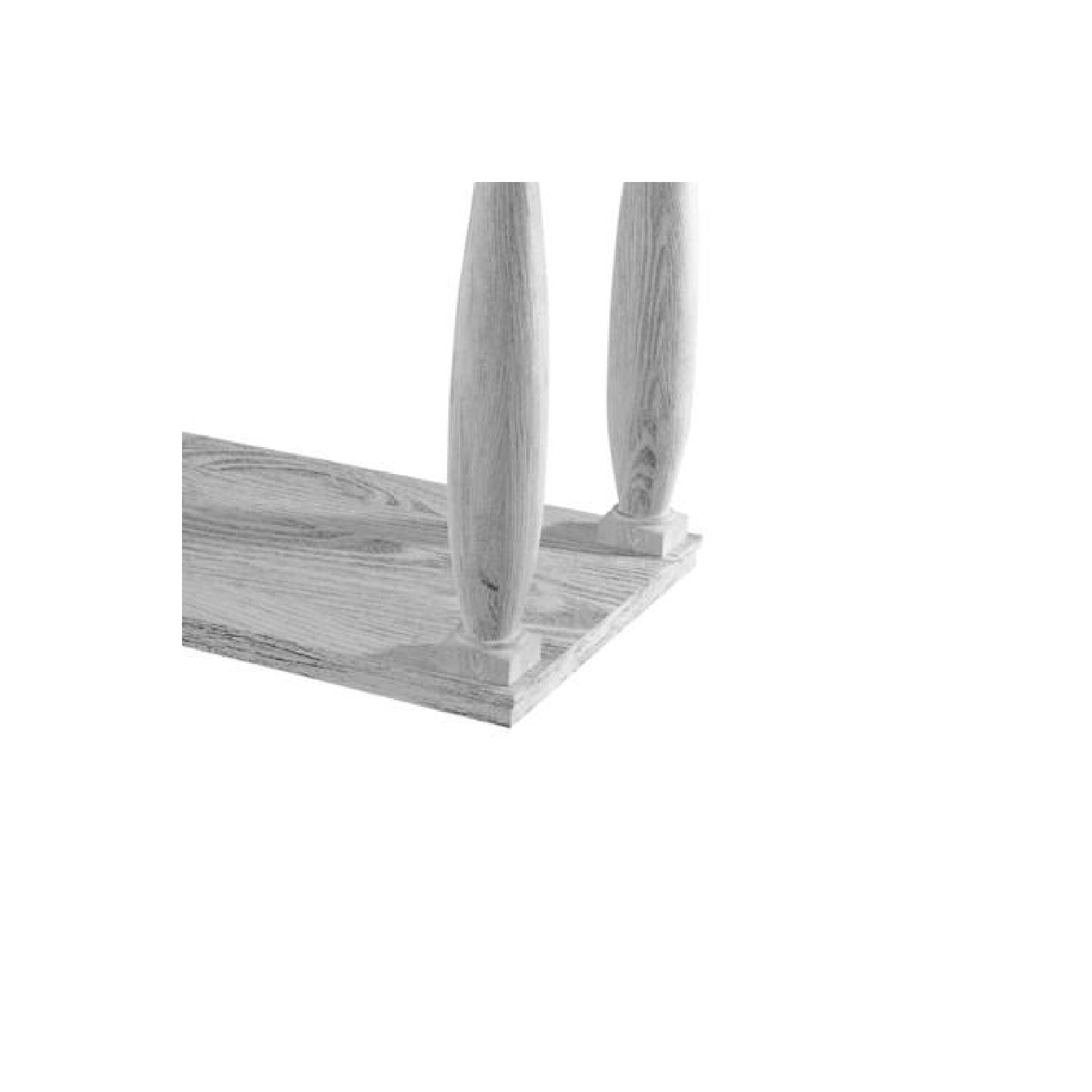 Antique White Wood Sofa Table with Open Shelf